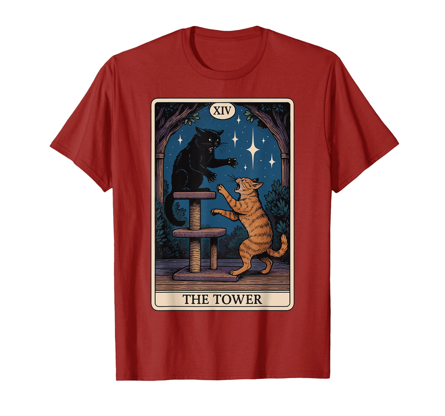 The Tower Cat Tarot Card T-Shirt