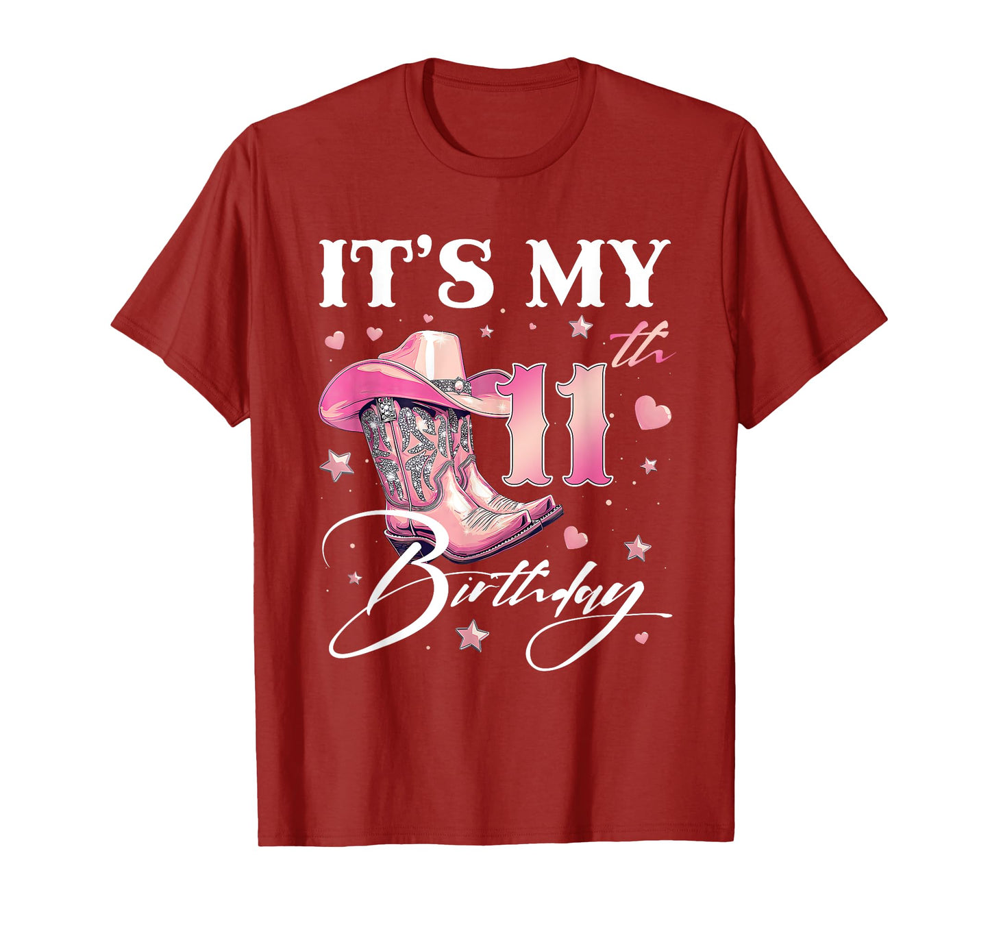 Cowgirl It's My 11th Birthday Western Linedance Boots Lover T-Shirt
