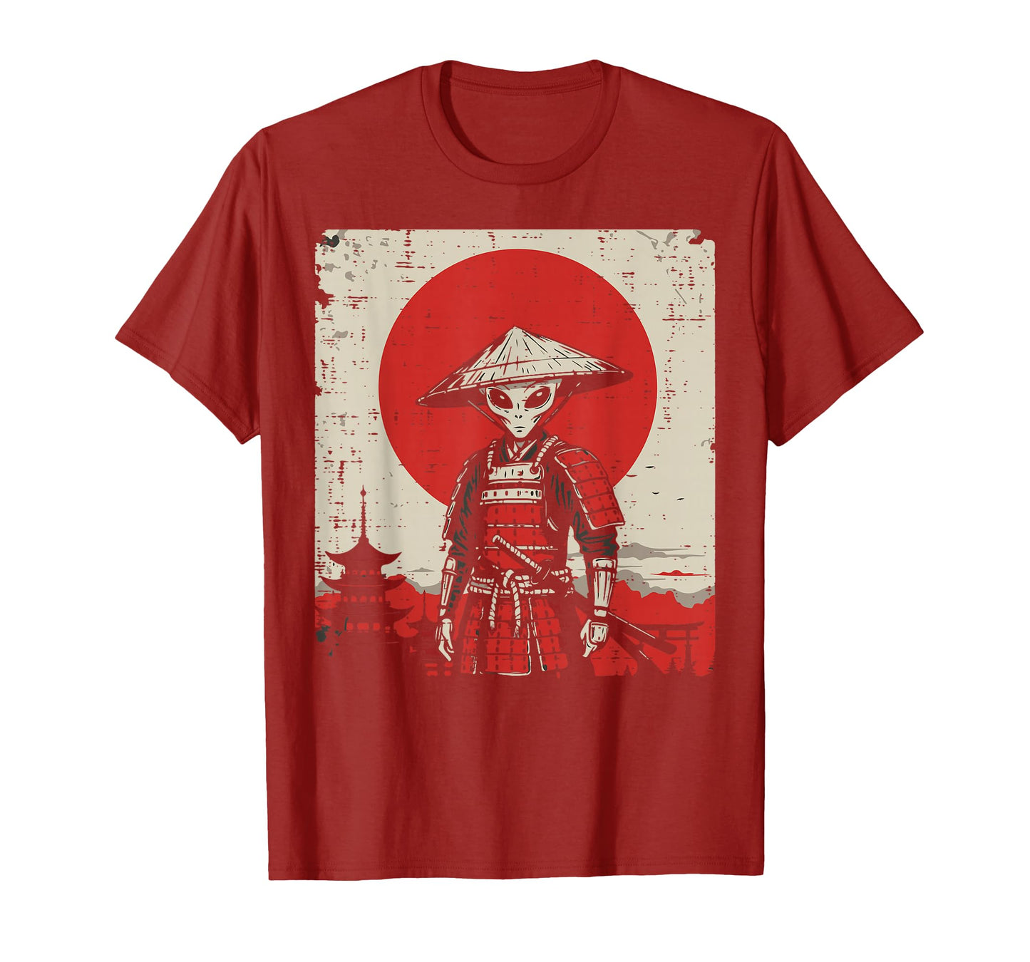 Alien Samurai Japanese Art Funny Ufo Ukiyoe Men Women Kids T-Shirt