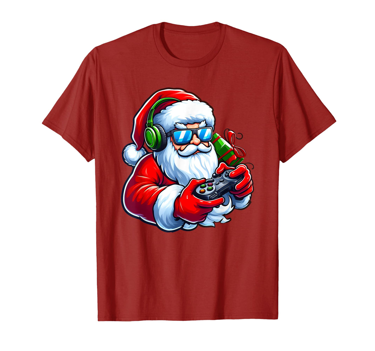 Cool Santa Gamer Controller Gaming Video Game Christmas T-Shirt