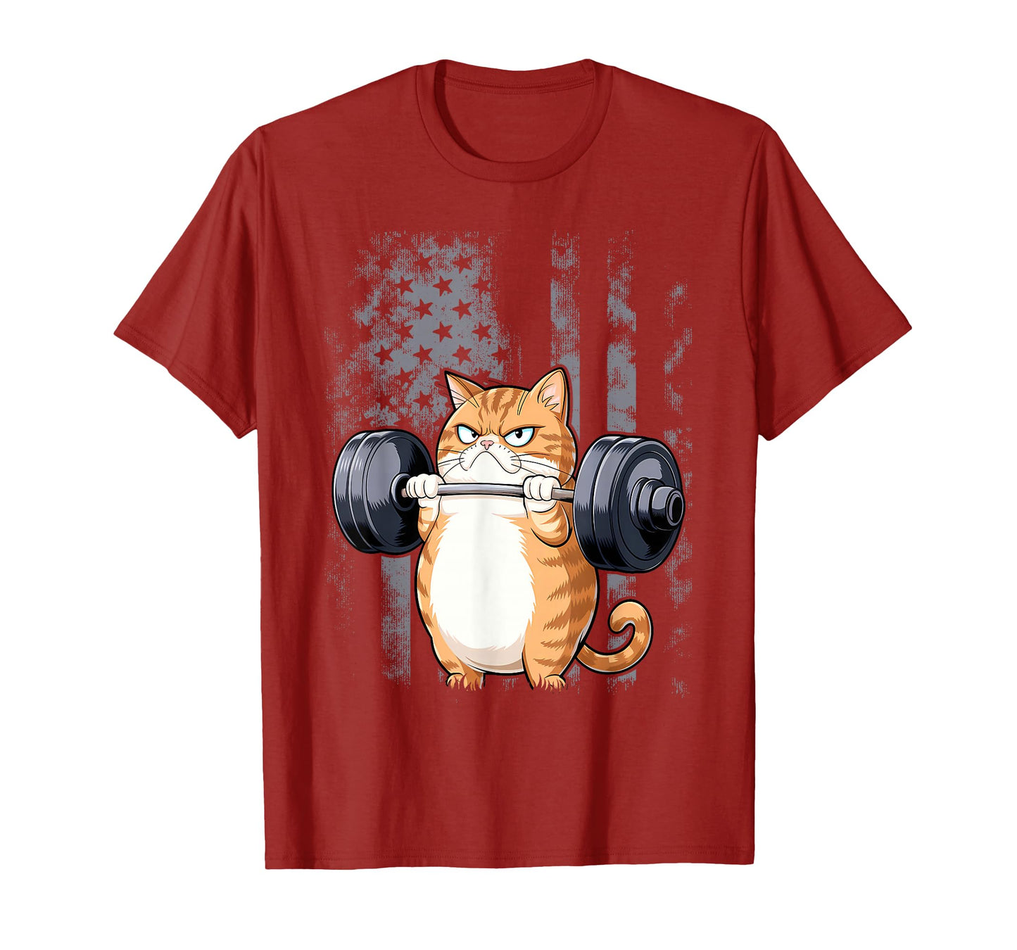 Cat Weightlifting Funny Cat Workout and Fitness T-Shirt