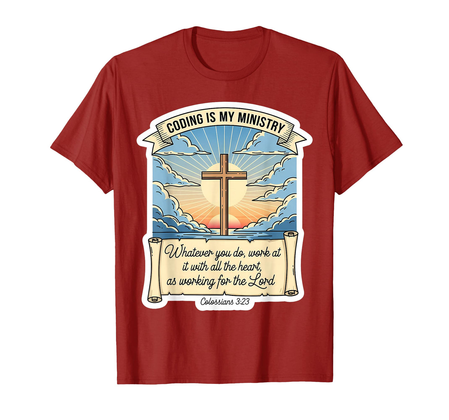 Christian Coder Coding is My Ministry Programmer Programming T-Shirt
