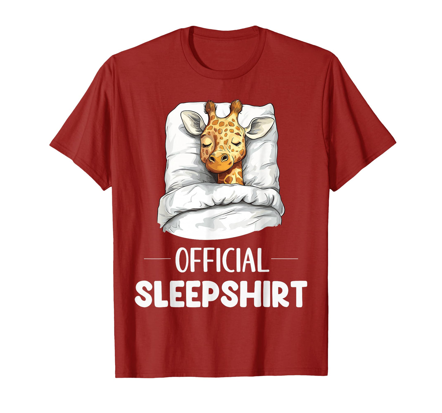 Official Sleepshirt Sleeping Giraffe Animal Lovers Pajama T-Shirt