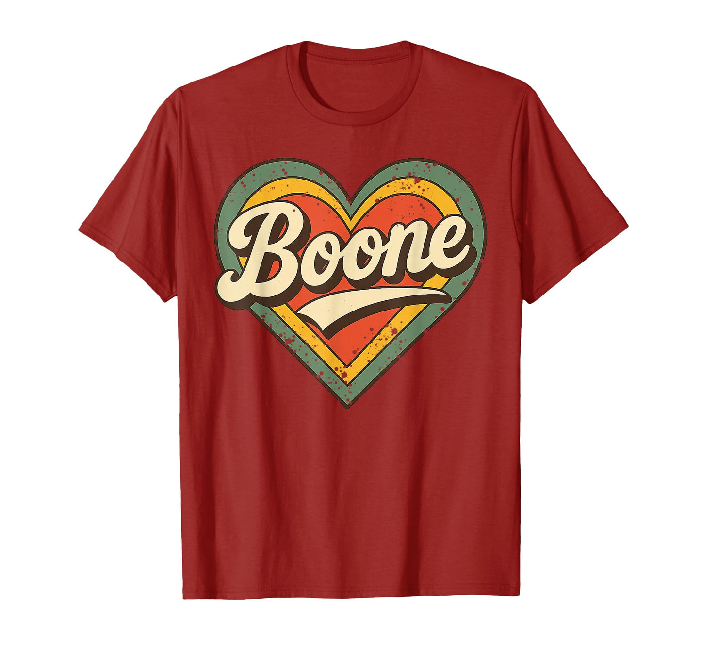 Boone Retro Vintage Heart Love Typography Design T-Shirt
