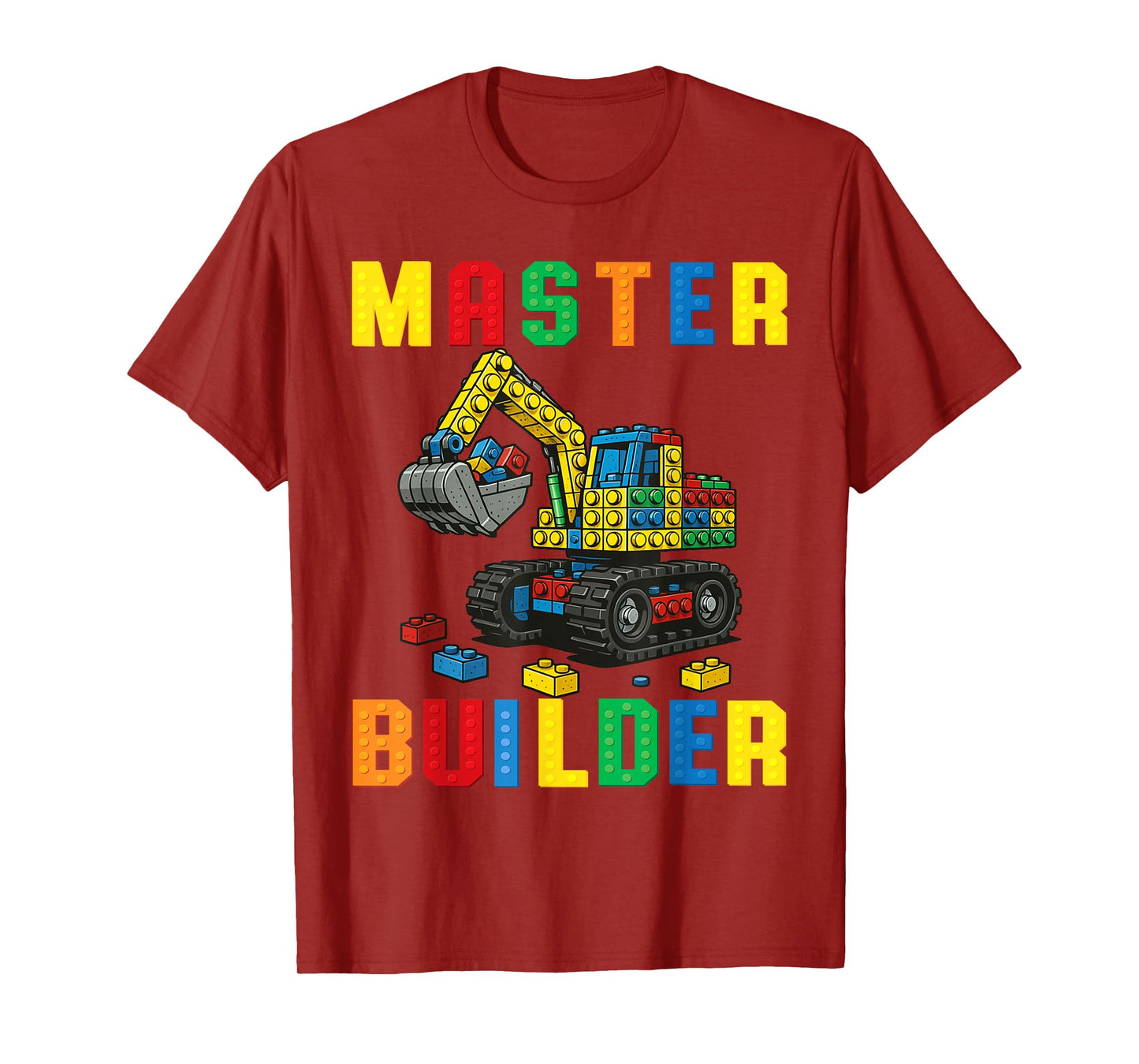 Funny Family Master Builder Building Bricks Blocks Kids Boys T-Shirt