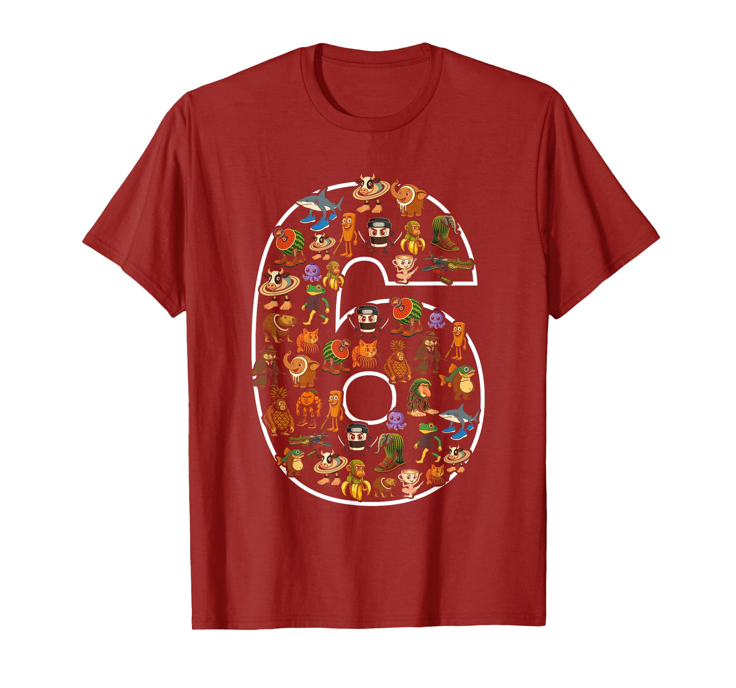 Italian Brainrot Birthday 6 Age Meme 6th Kids Boys Girls T-Shirt