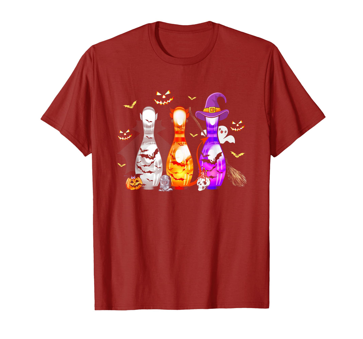 Cute Bowling Pin Halloween Spooky Costume T-Shirt