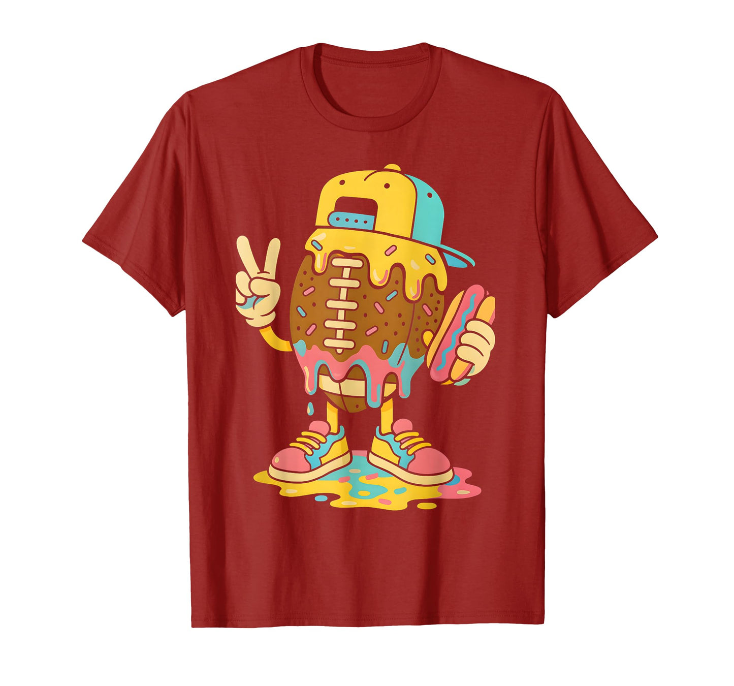 Football Drip Boys Football Ice Cream Youth Game Day T-Shirt