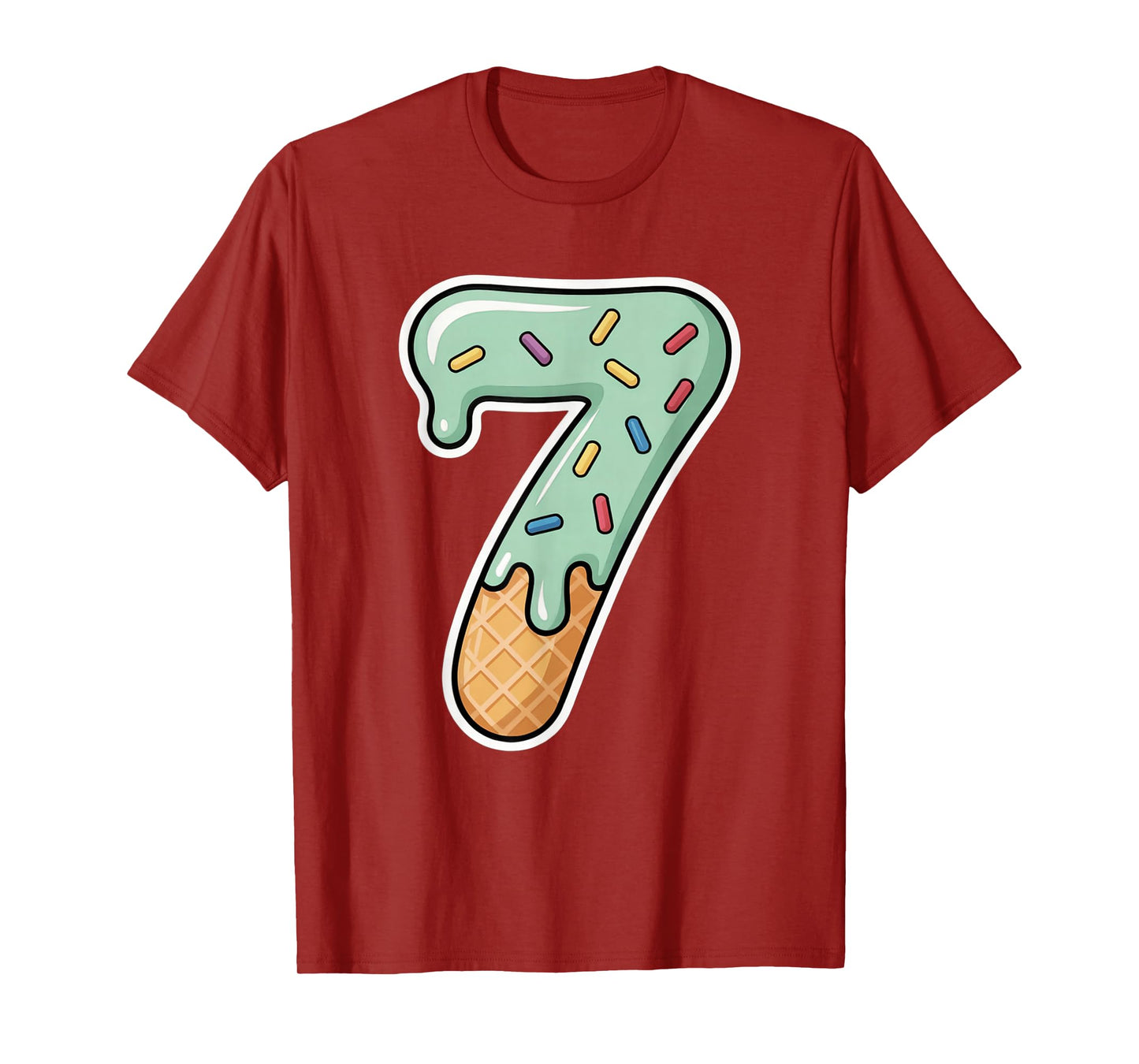 Number 7 Ice Cream Drip Six Seven 67 Meme 7th Birthday Boy T-Shirt