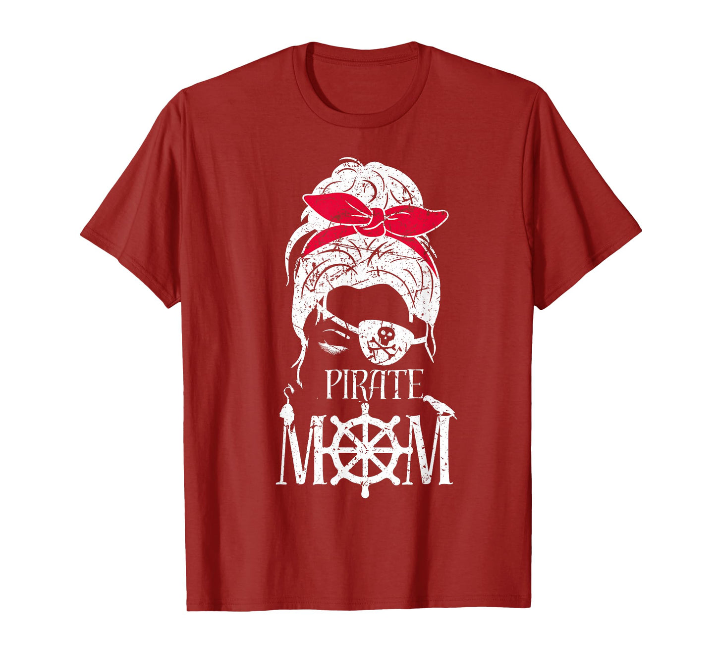 Pirate Mom Distressed Design T-Shirt