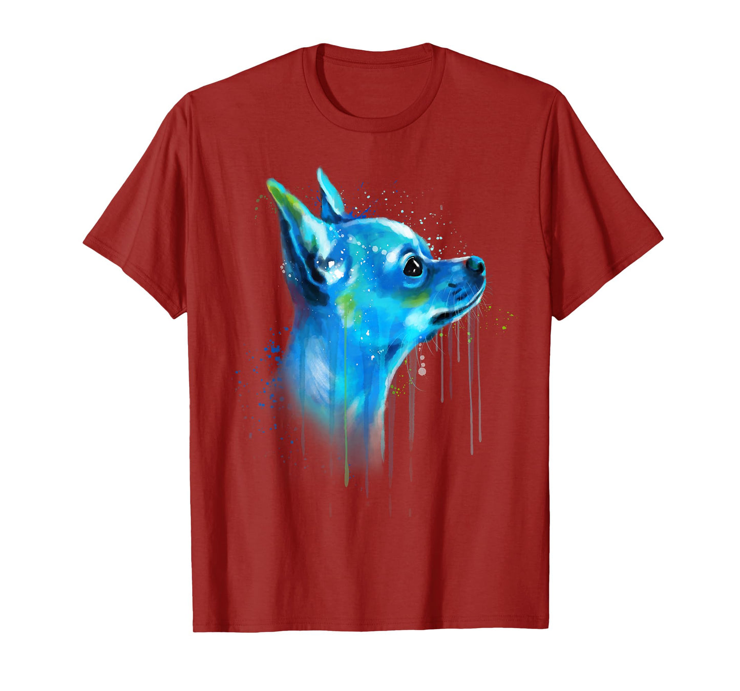 Cute Chihuahua Watercolor Painting Art T-Shirt