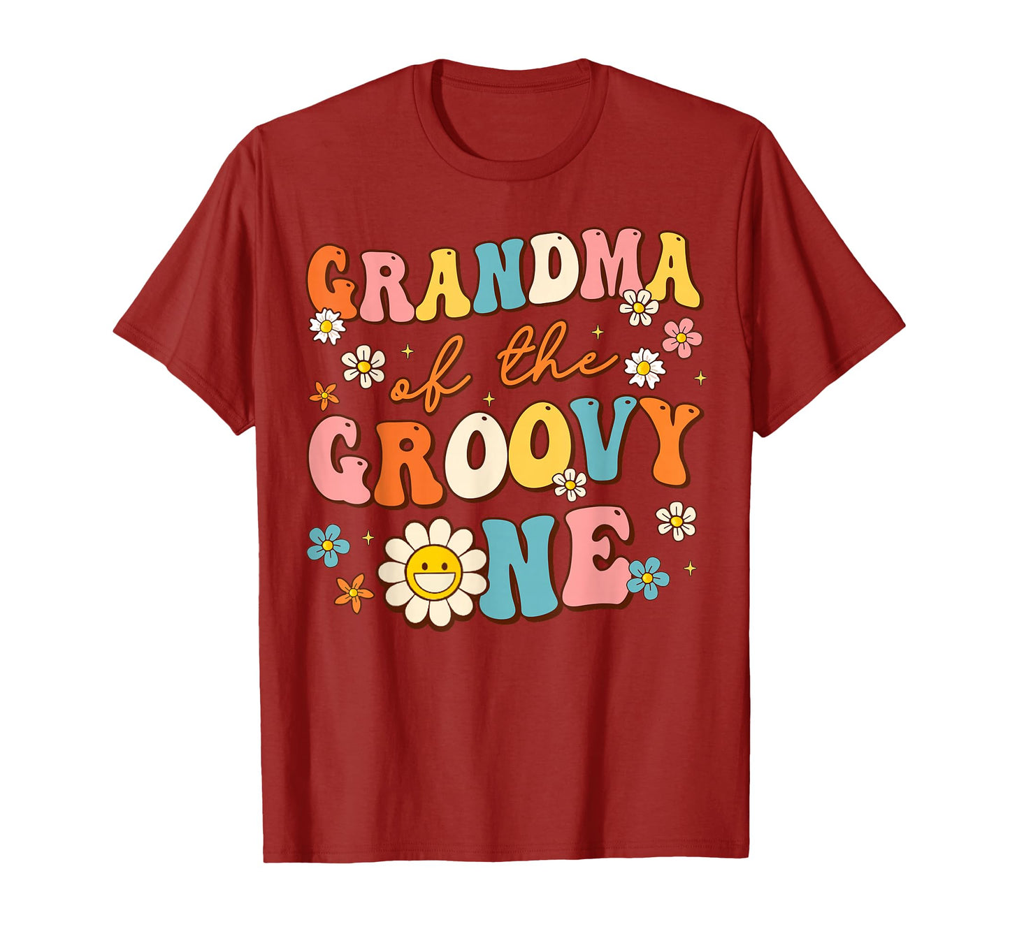 Grandma Of Groovy One 1st Birthday Pregnancy Announcement T-Shirt