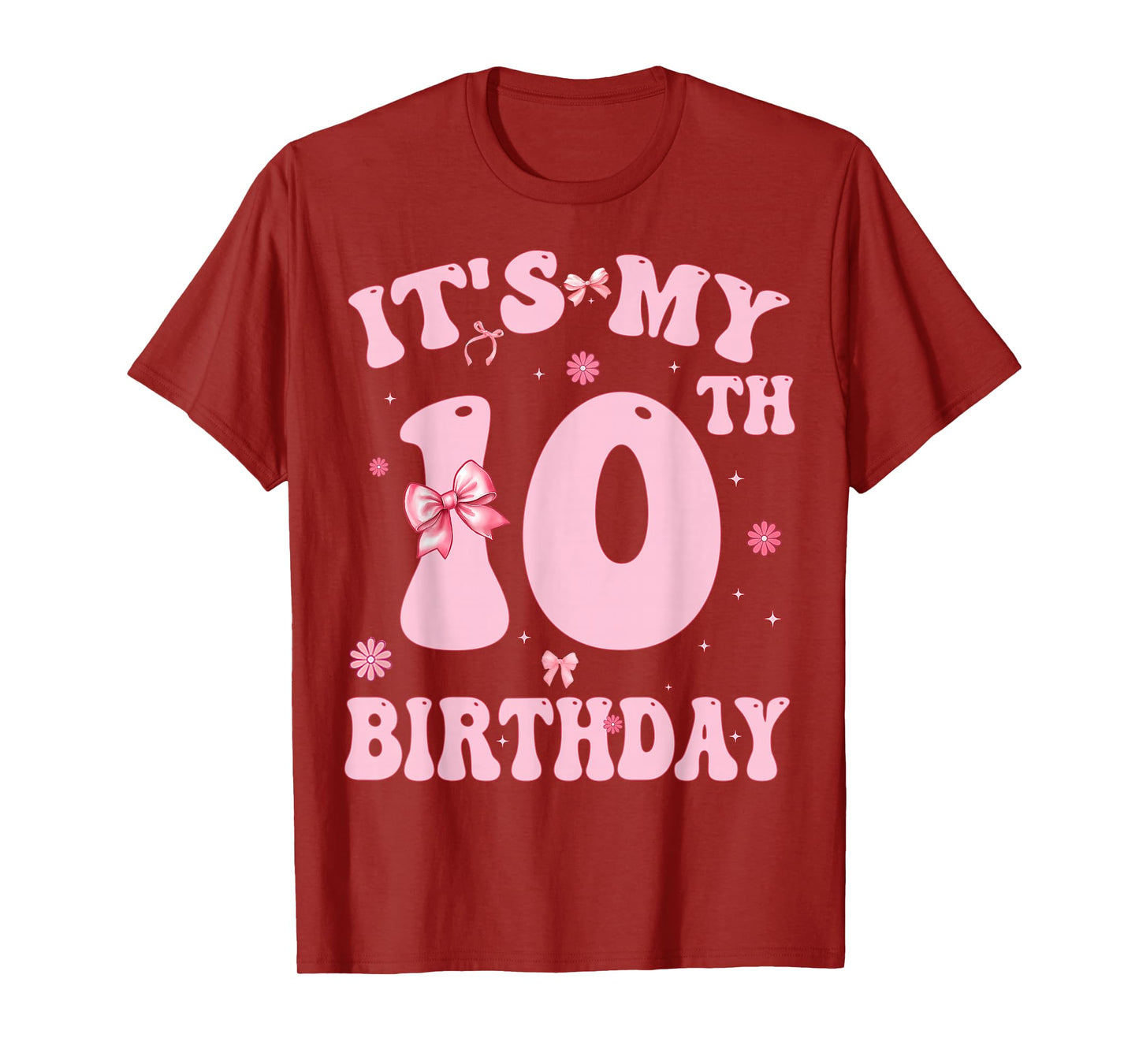 It's My 10th Birthday Girl Coquette Bow Pink 10 Year Old T-Shirt