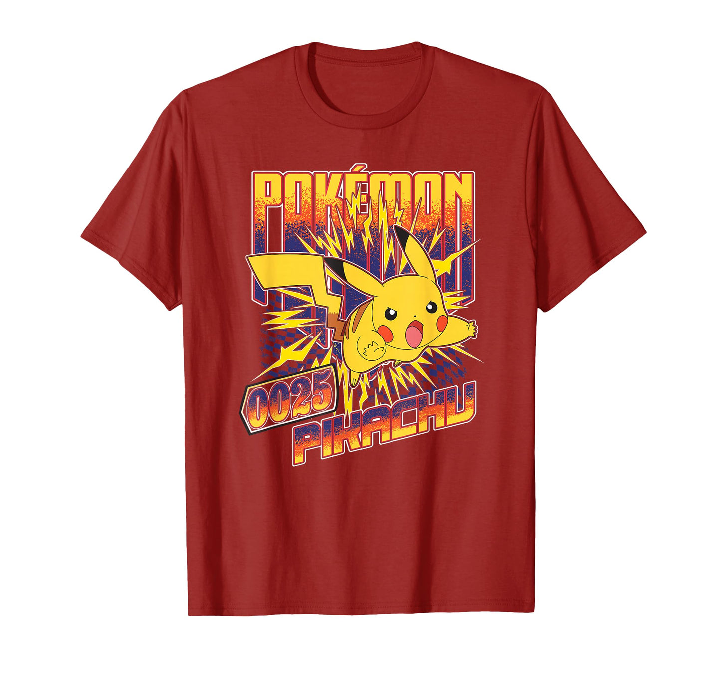 Pokémon 0025 Pikachu Ready To Fight Retro Big Chest Poster T-Shirt
