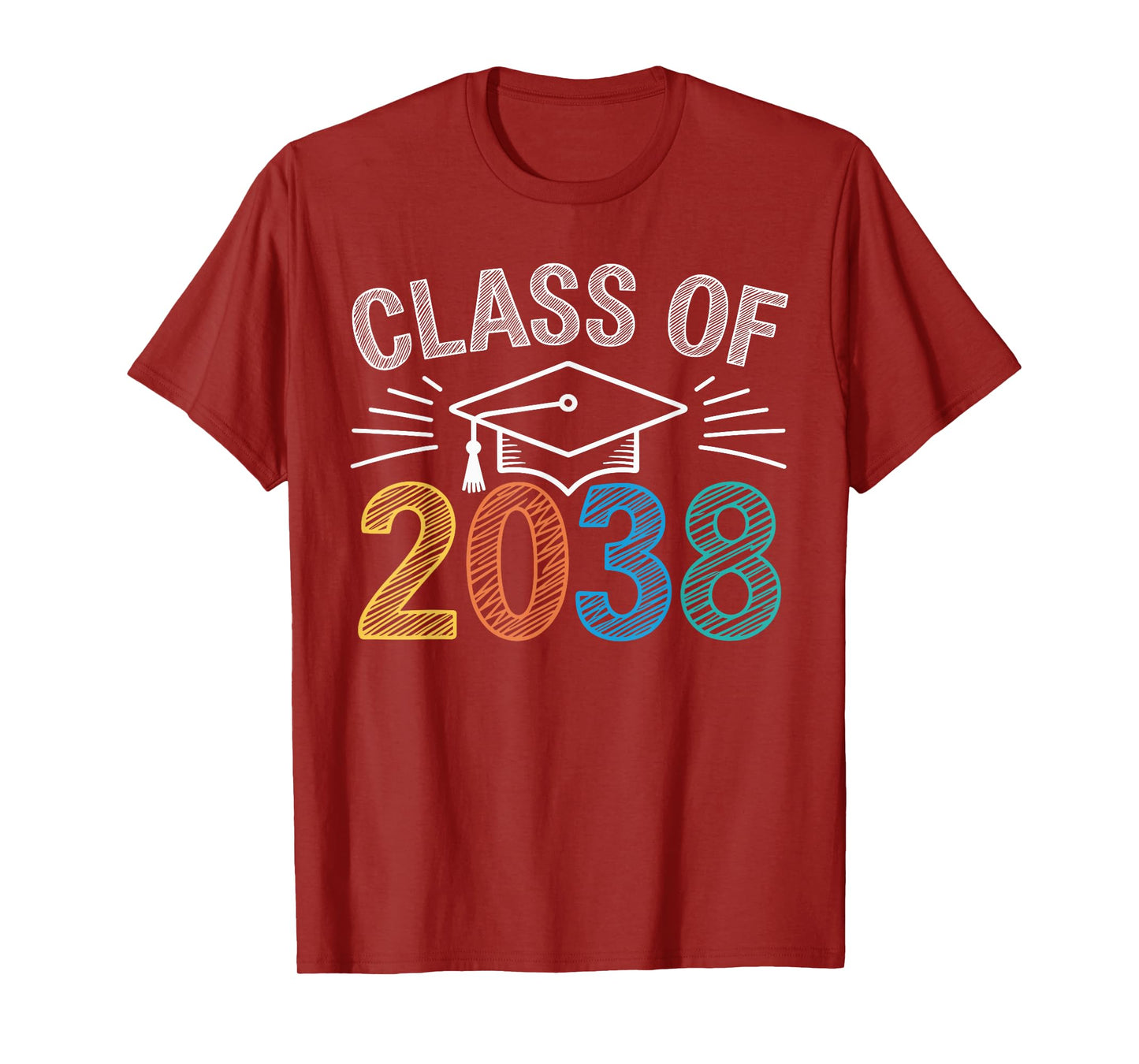 Class of 2038 Grow With Me Kindergarten First Day of School T-Shirt