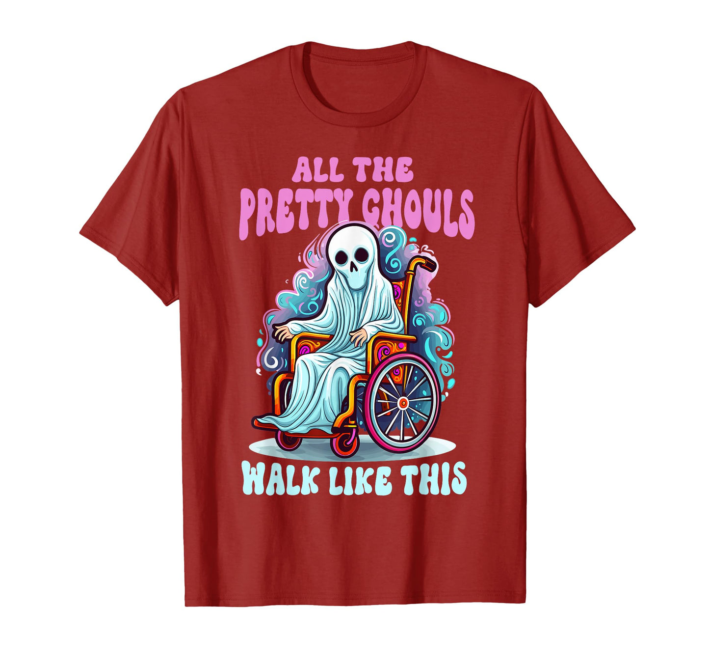 Halloween Wheelchair Costume Handicap Joke Ghouls Walk Like T-Shirt