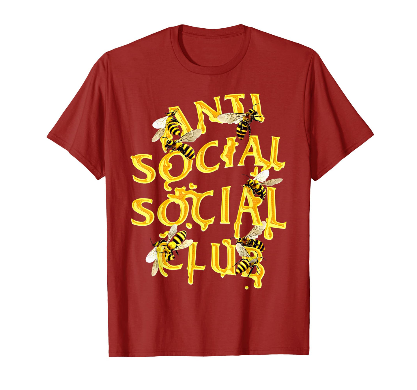 Retro Anti Social Club Bees Funny Introvert Women Men T-Shirt