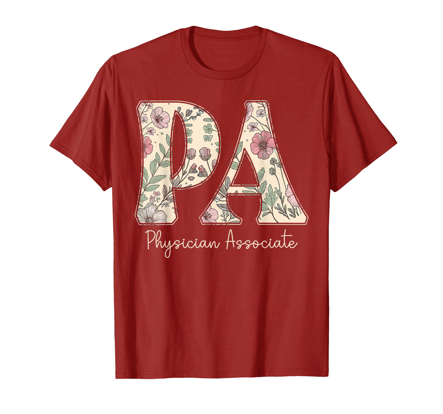 Boho Floral PA Physician Associate Week Gift Vintage Flower T-Shirt