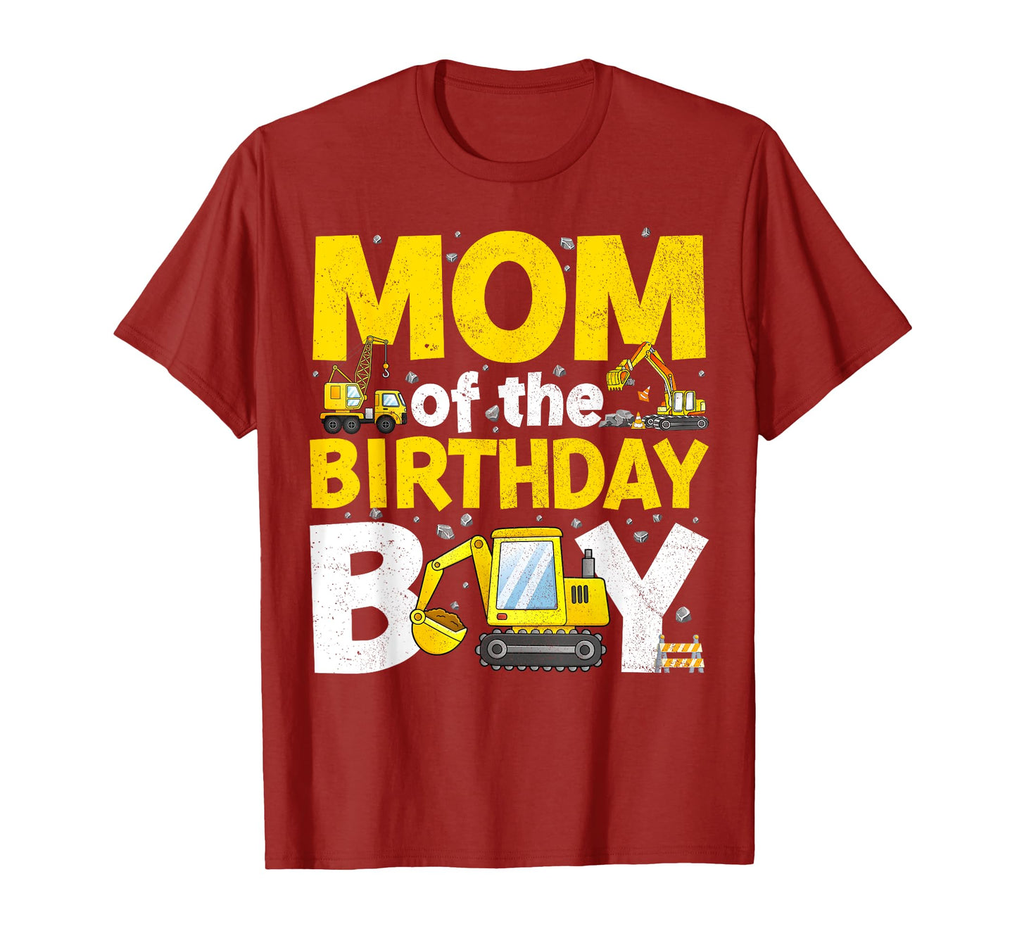 Mom Of The Birthday Boy Matching Construction Family Party T-Shirt