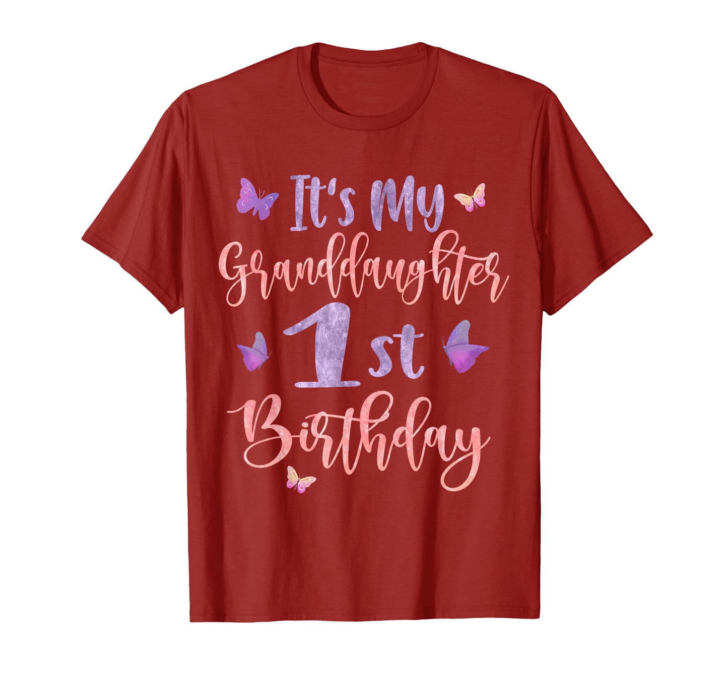 It's My Granddaughter's 1st Birthday Butterfly 1 Years Old T-Shirt