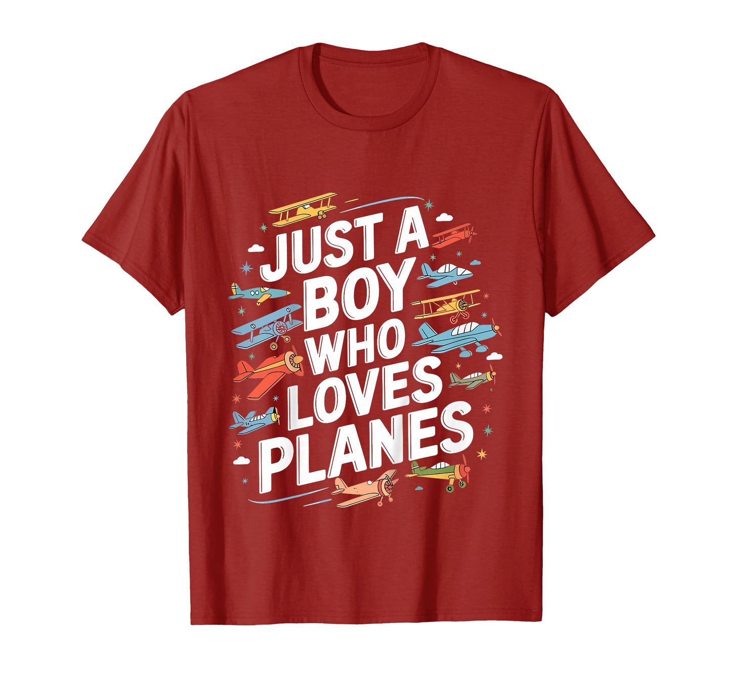 Kids Just A Boy Who Loves Planes Funny Pilot Airplane Lovers T-Shirt