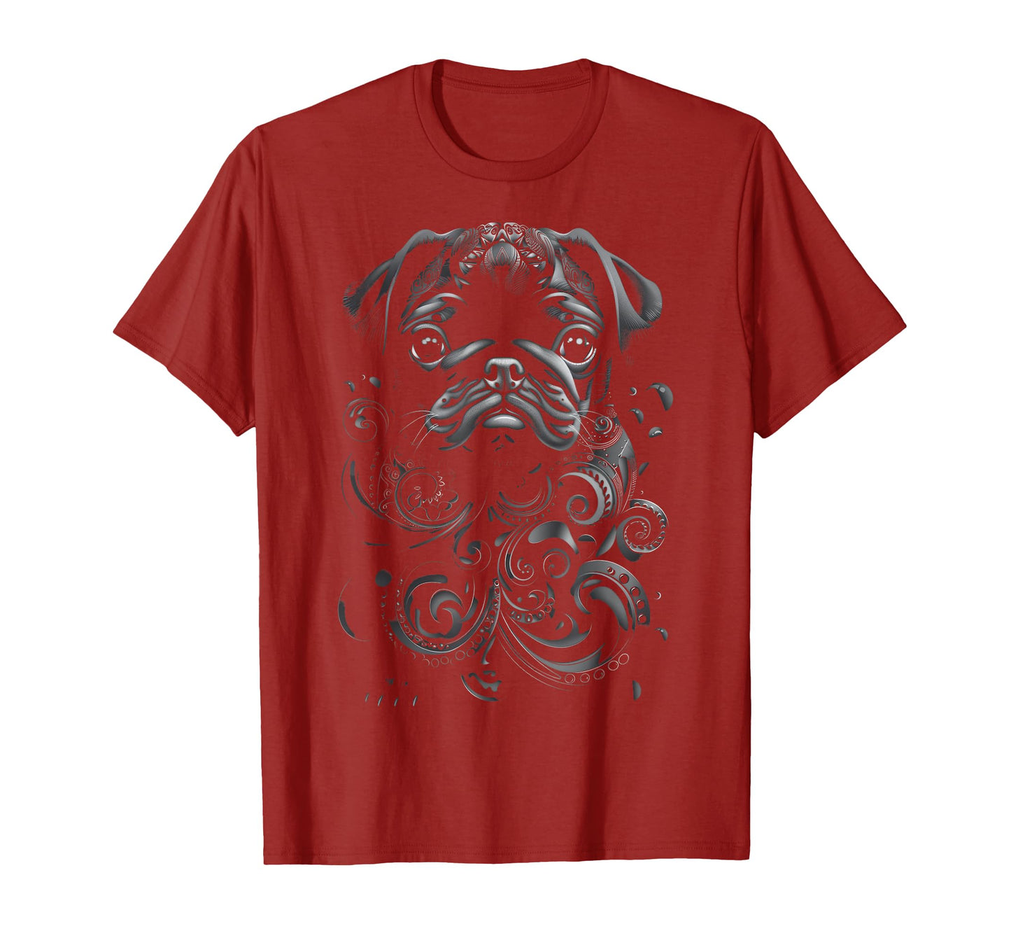 Black Pug Tribal Vintage Retro Graphic T-Shirt