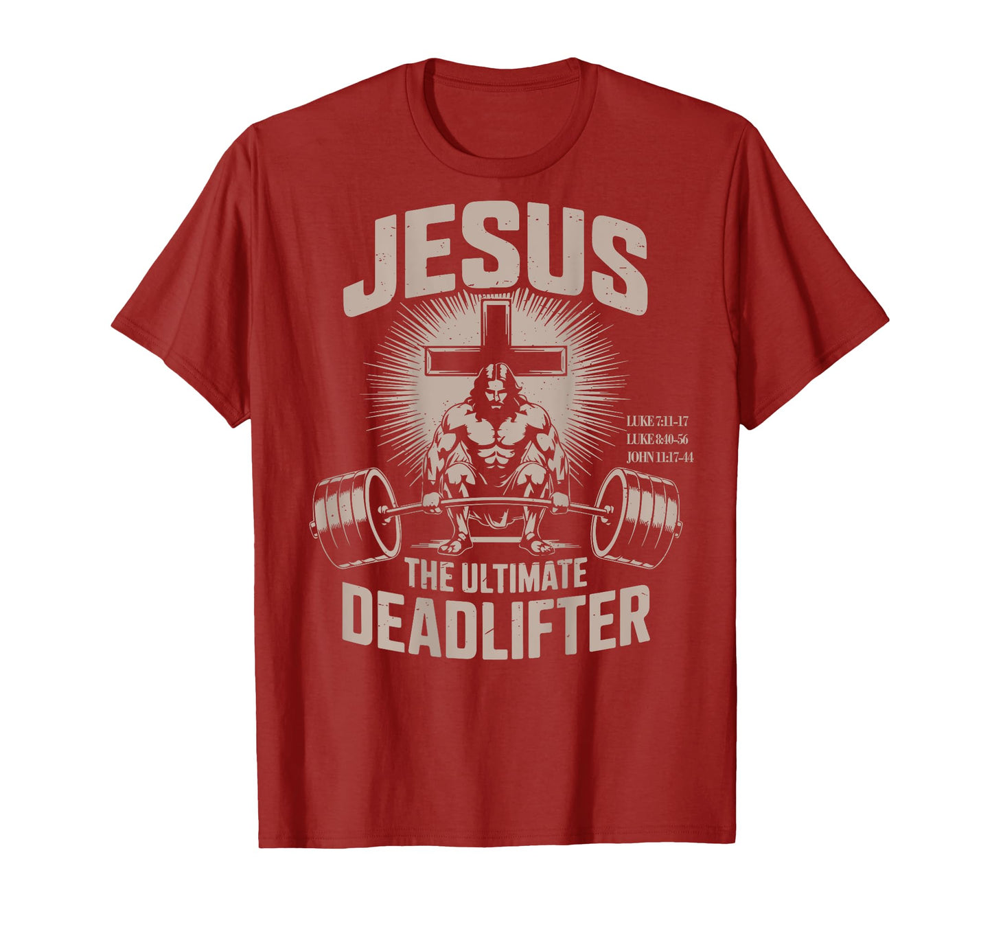 Jesus The Ultimate Deadlifter Muscle Kid Funny Christian Gym T-Shirt