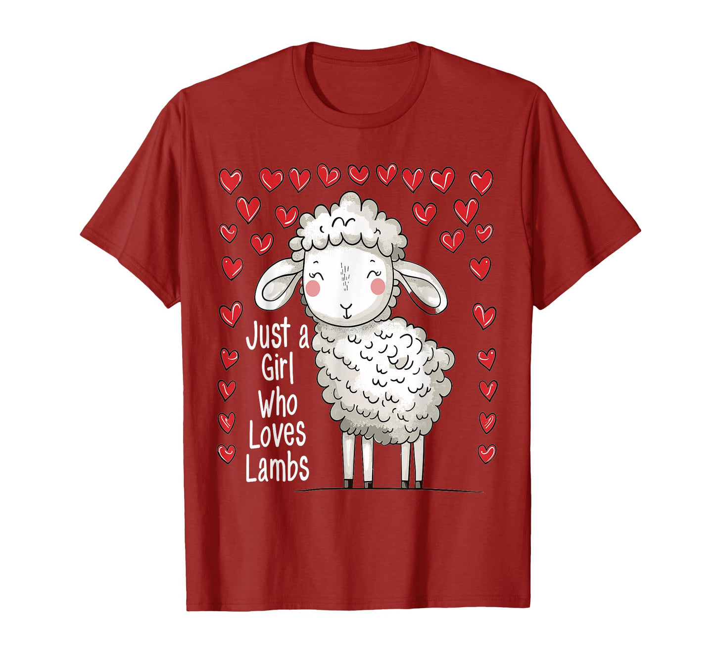 Cute Lamb Lovers Gift For Girls Just A Girl Who Loves Lambs T-Shirt