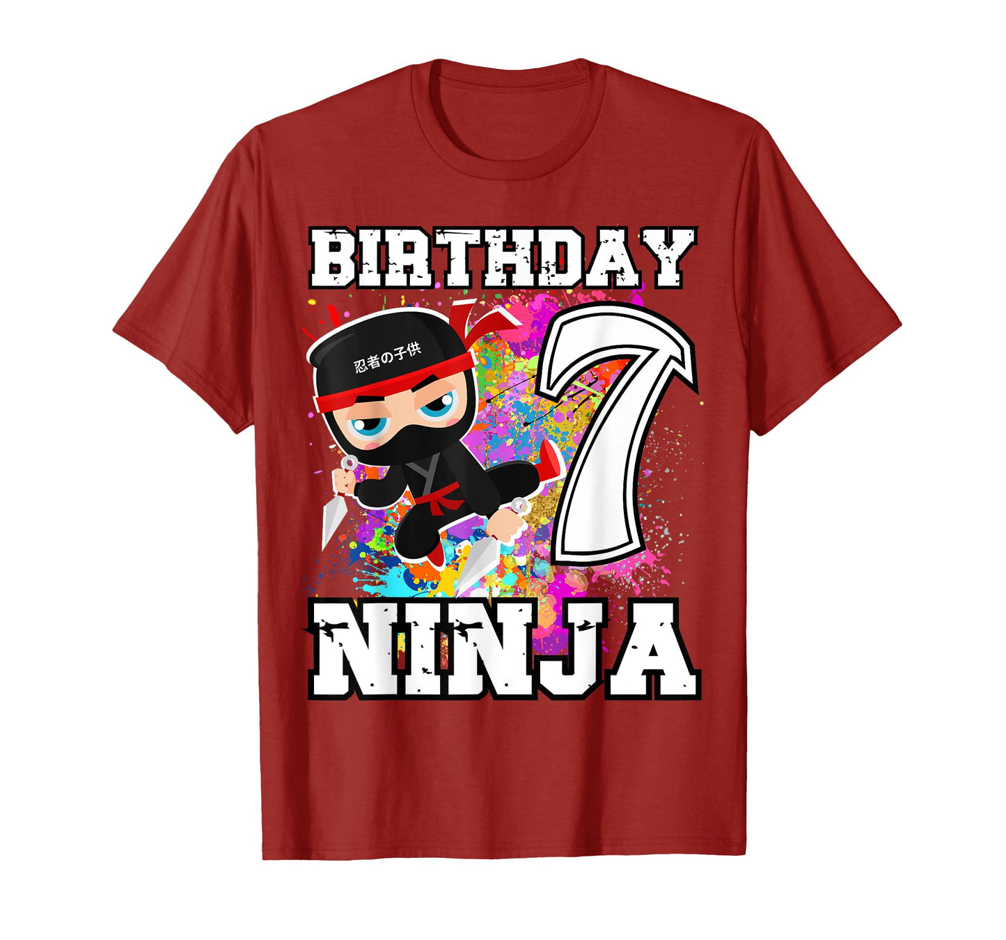 Birthday Ninja 7 Year Old Ninja Party Funny Ninja Birthday T-Shirt