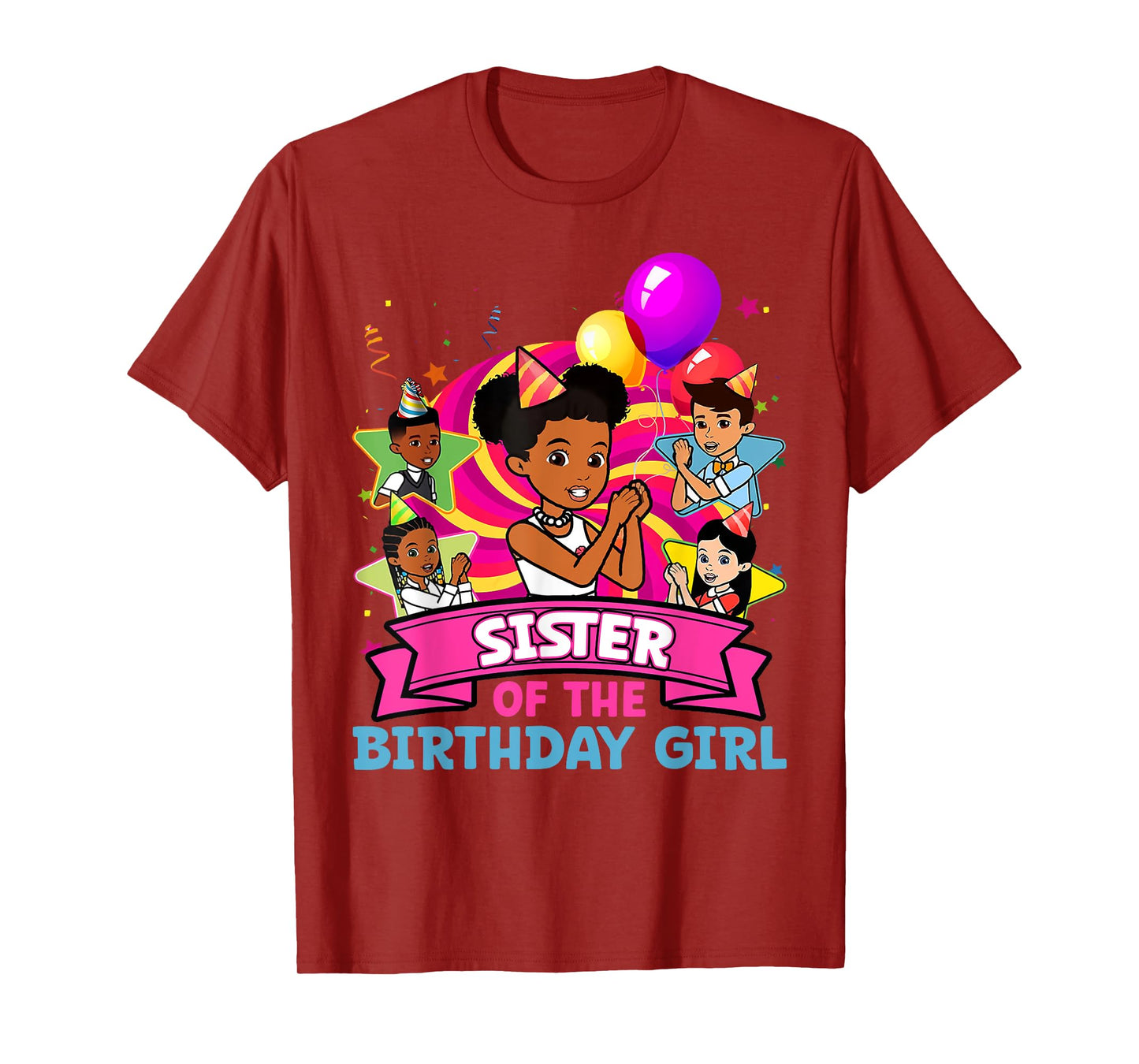 Sister the Birthday Girl Party Pink Doll Family Decorations T-Shirt