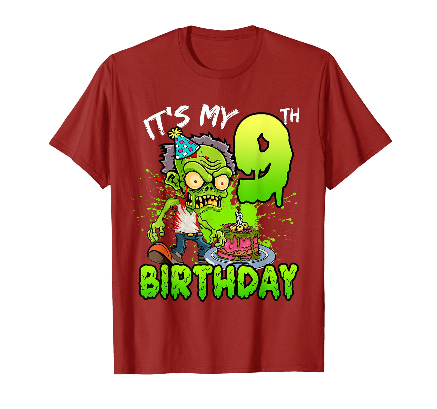 It's My 9th Birthday Zombie Lover 9 Year Old Boys Girls T-Shirt