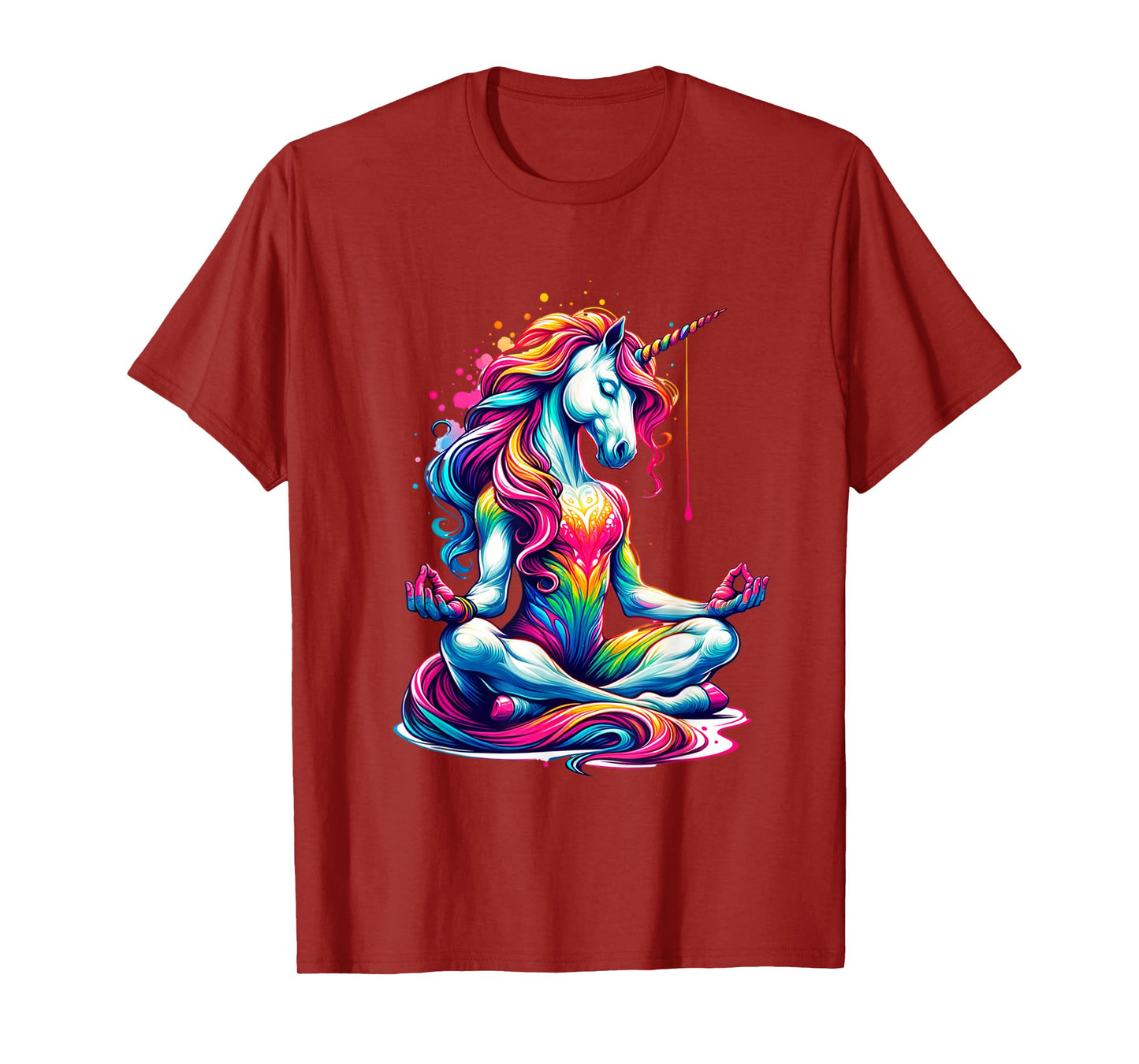 Meditating Yoga Unicorn: Colorful Balance and Relaxation T-Shirt