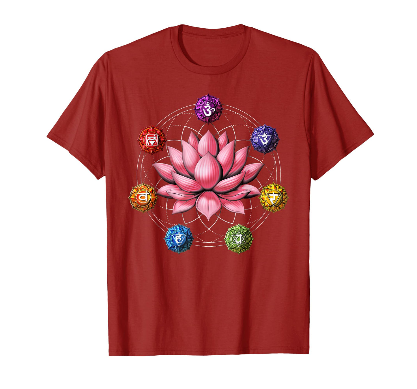Lotus Flower Chakra Symbol Zen Yoga Sacred Geometry Buddhist T-Shirt