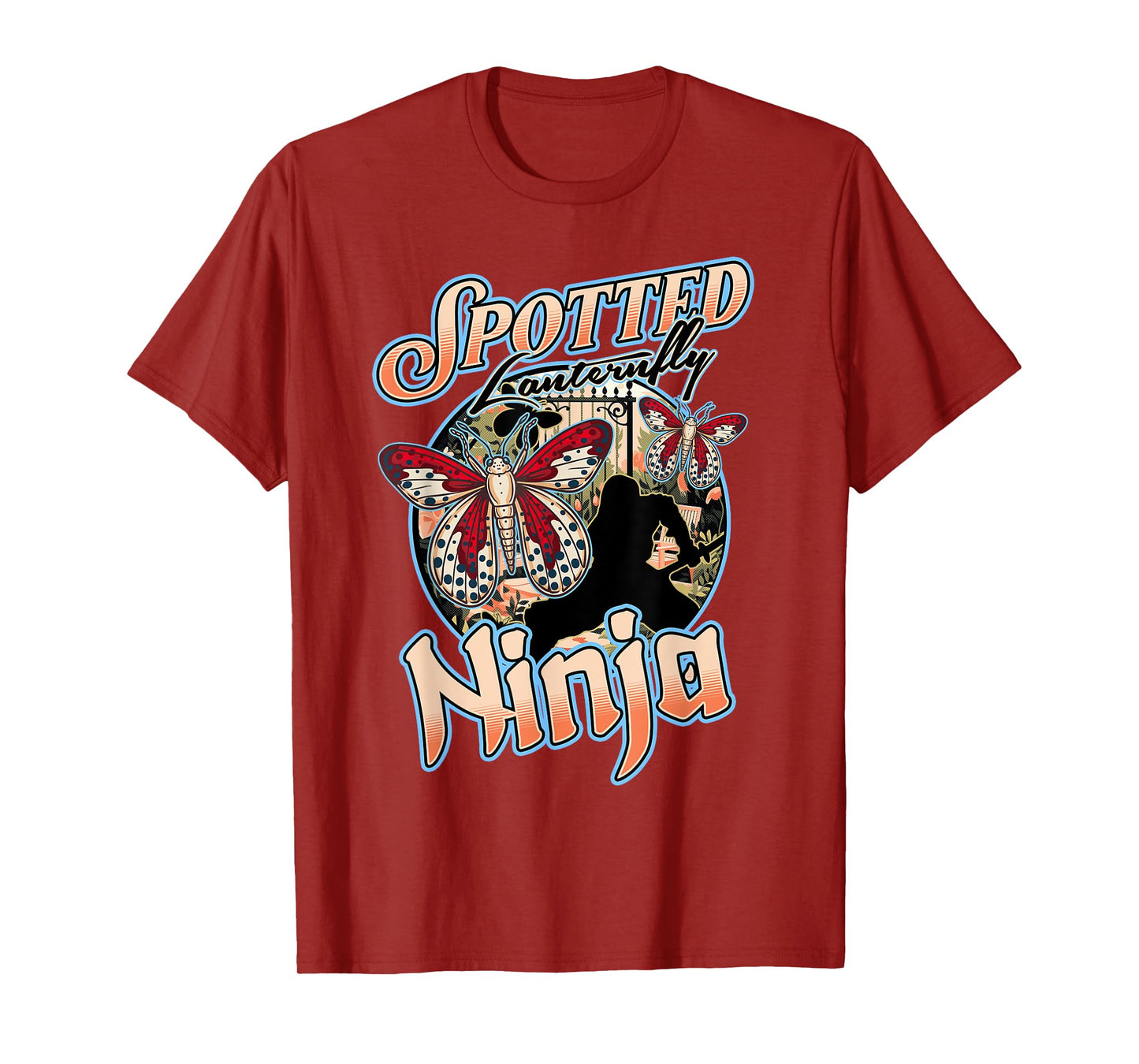 Spotted Lanternfly Trap Ninja Warrior Assassin Lantern Fly T-Shirt