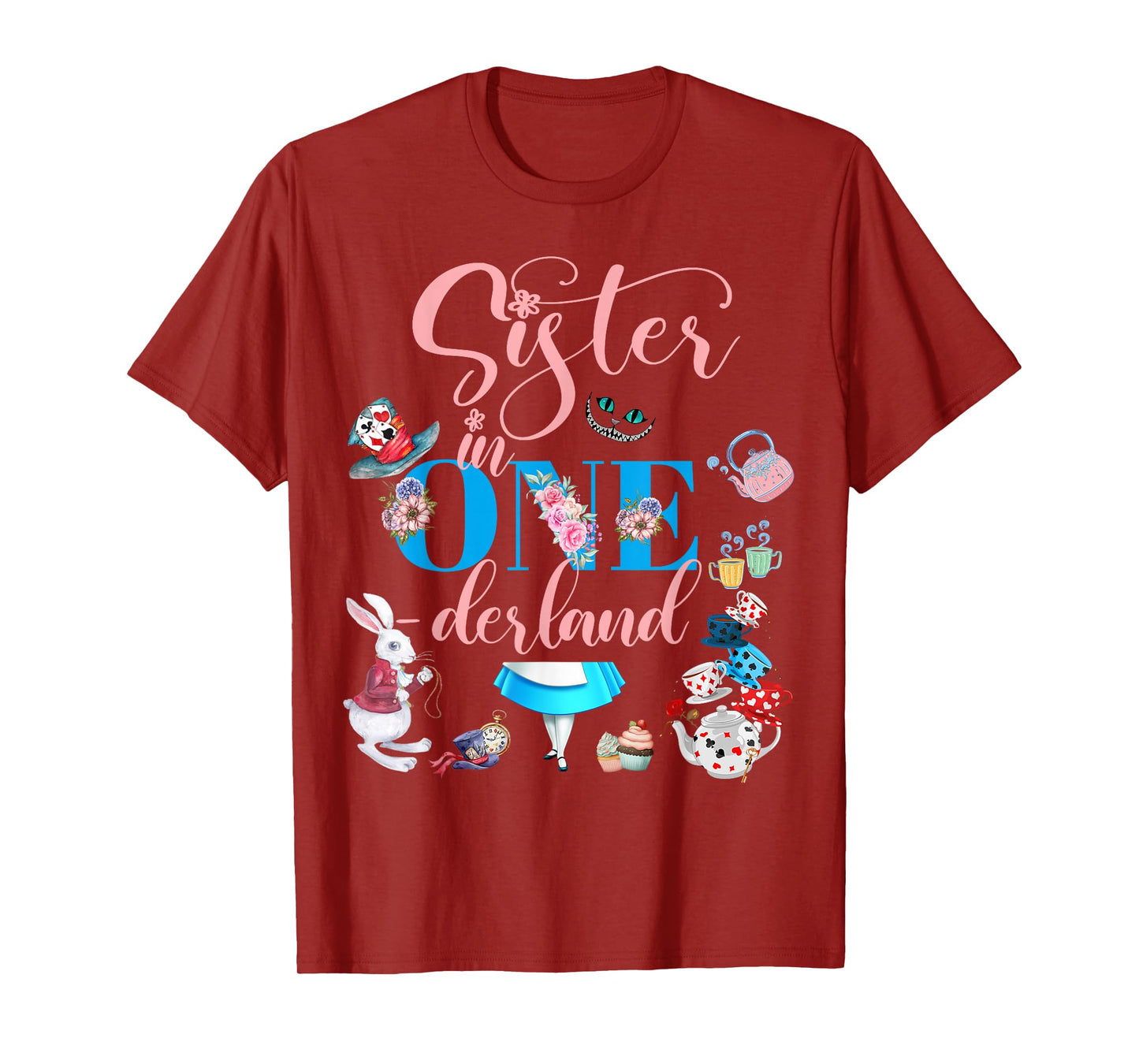 Alice in ONEderland Family Sister Of The Birthday Girl T-Shirt