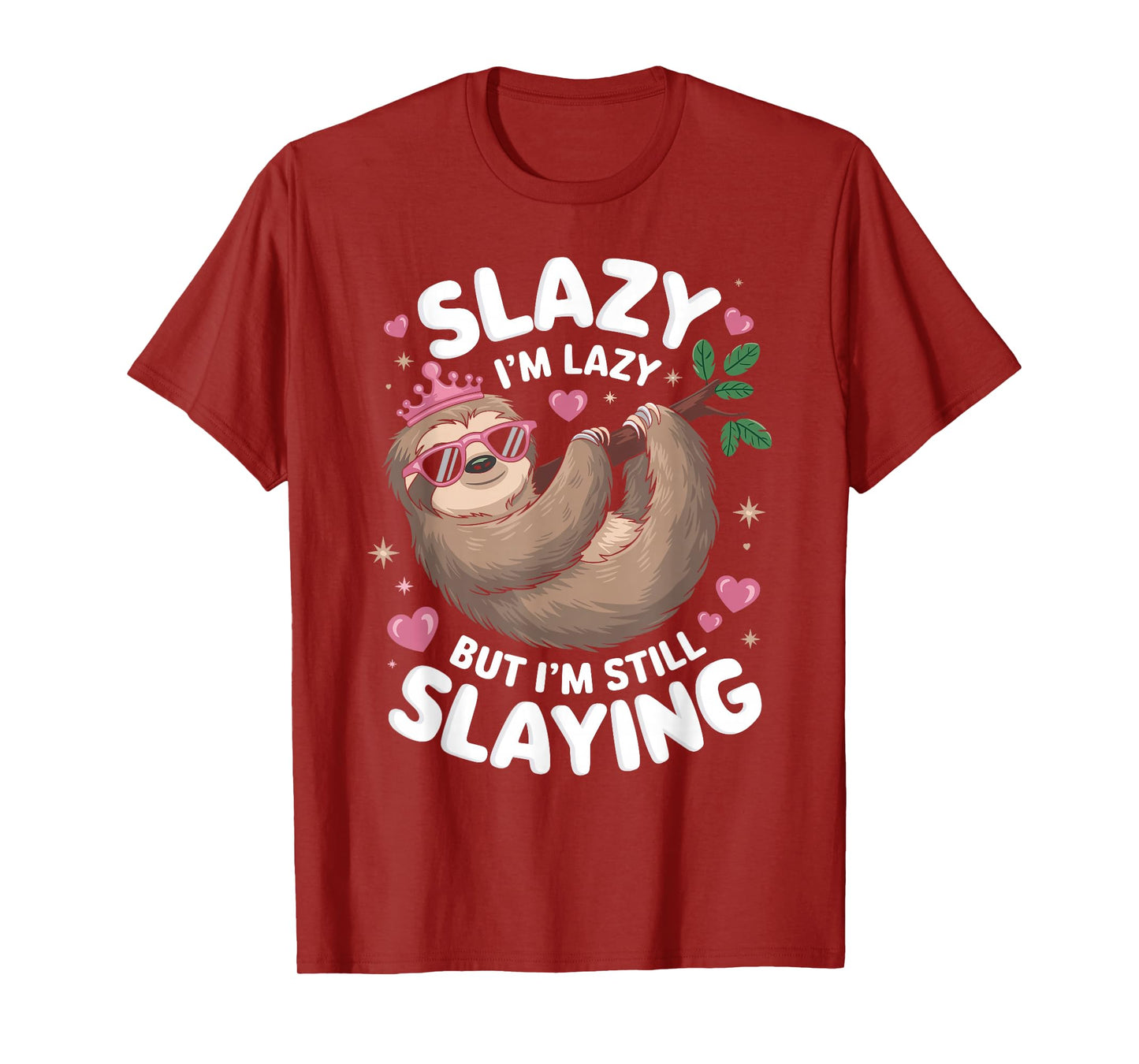 Cute Tween Girl Funny Animal Sloth Slay Meme Trendy Slazy T-Shirt