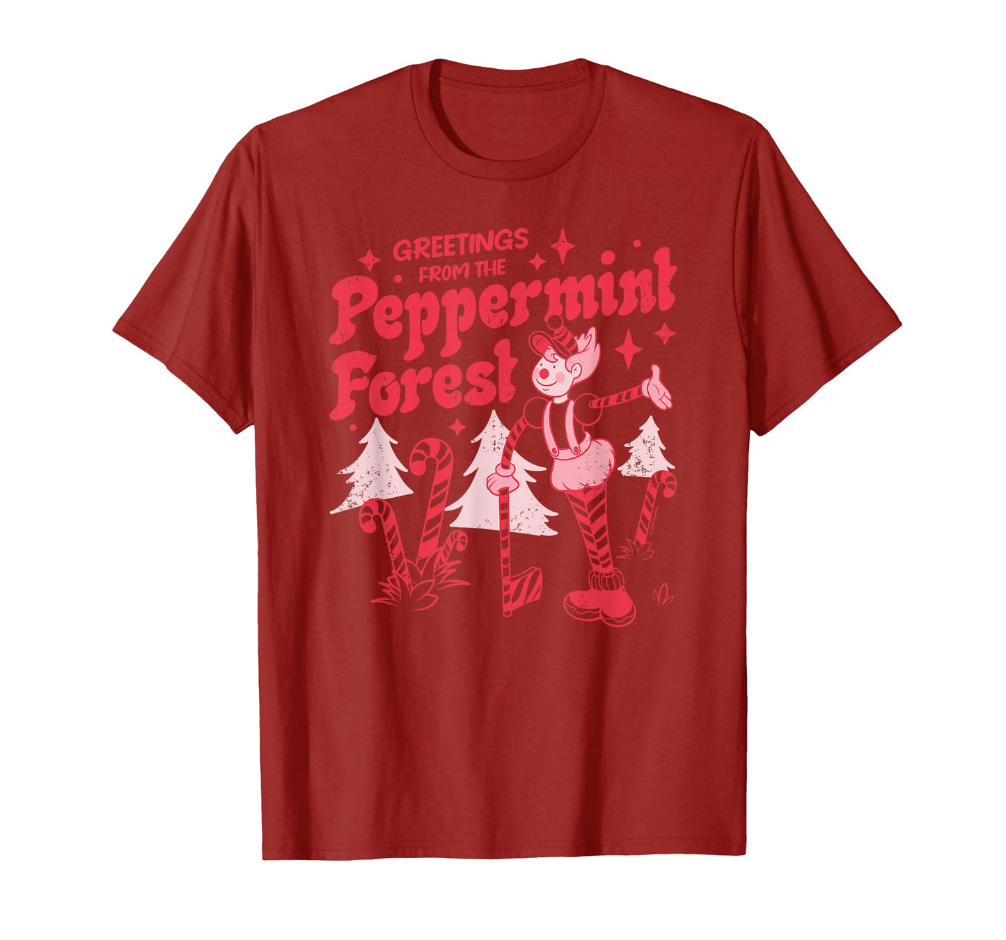 Candy Land Greetings from The Peppermint Forest Retro Poster T-Shirt