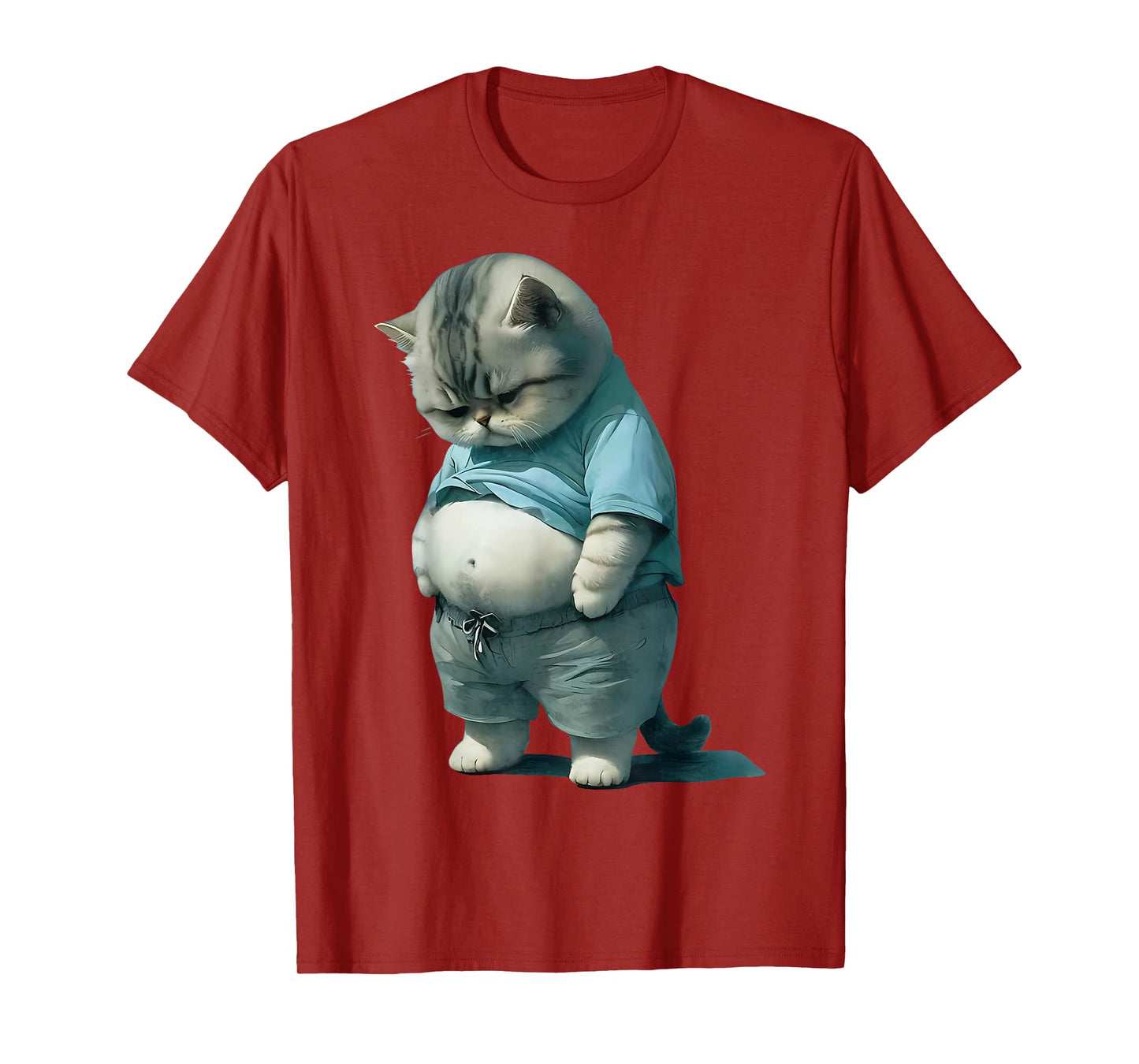 Funny Fat Cat Art Design Fat Kitten Cat Lover T-Shirt