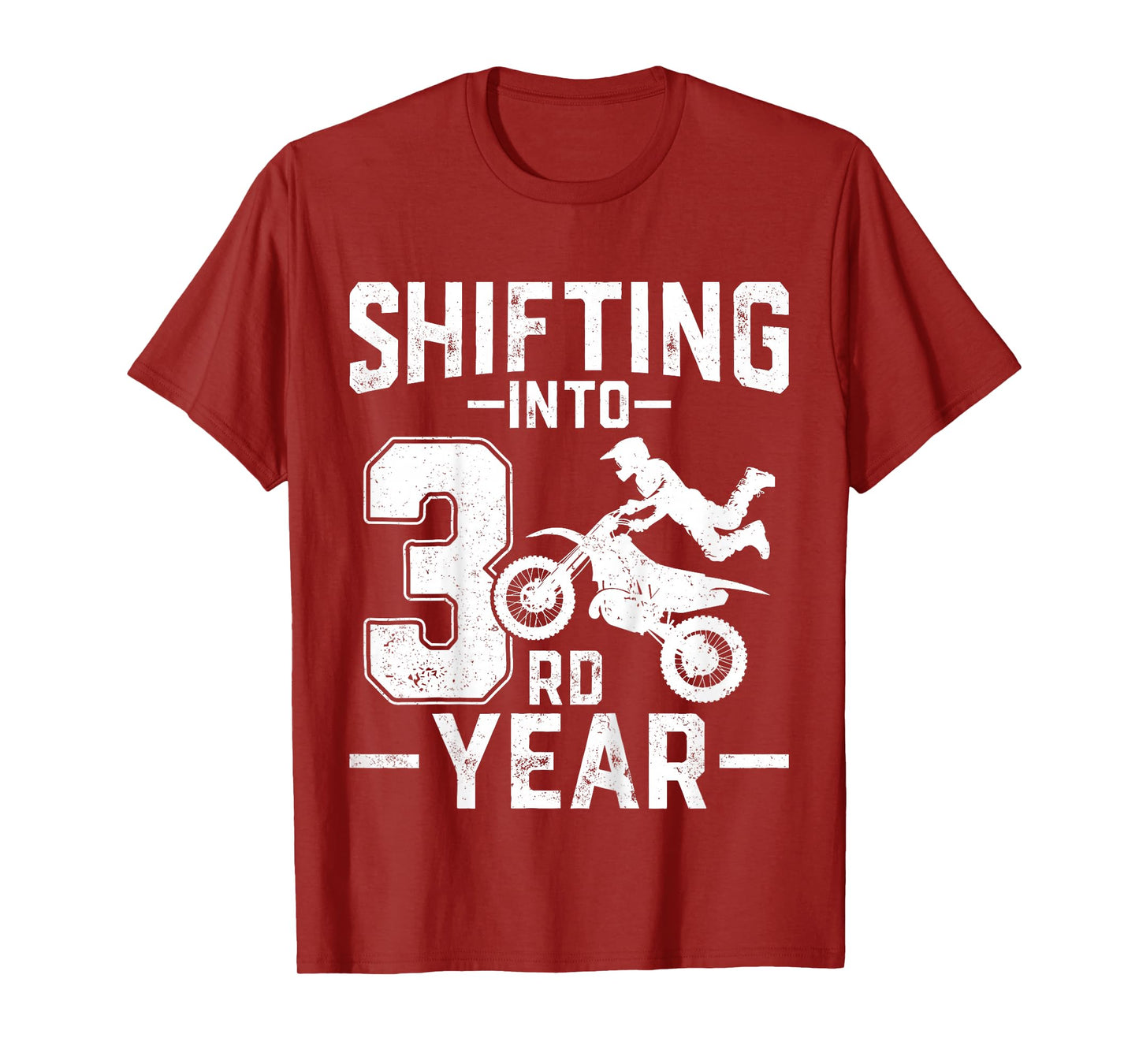 Shifting Into 3rd Year Motocross Dirt Bike 3 Years Old Kids T-Shirt