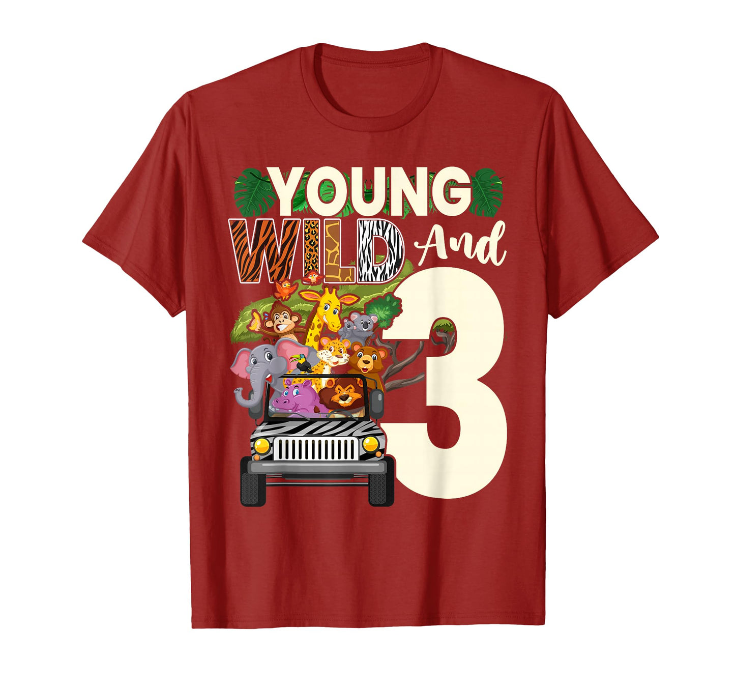 3rd Birthday Toddler Young Wild Three 3 Year Old Safari Zoo T-Shirt