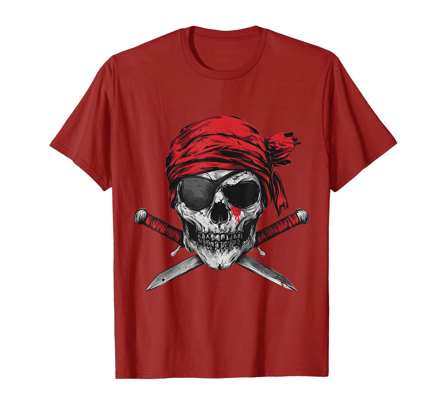 Pirate Flag Skull And Crossbones Skeleton Graphic Halloween T-Shirt