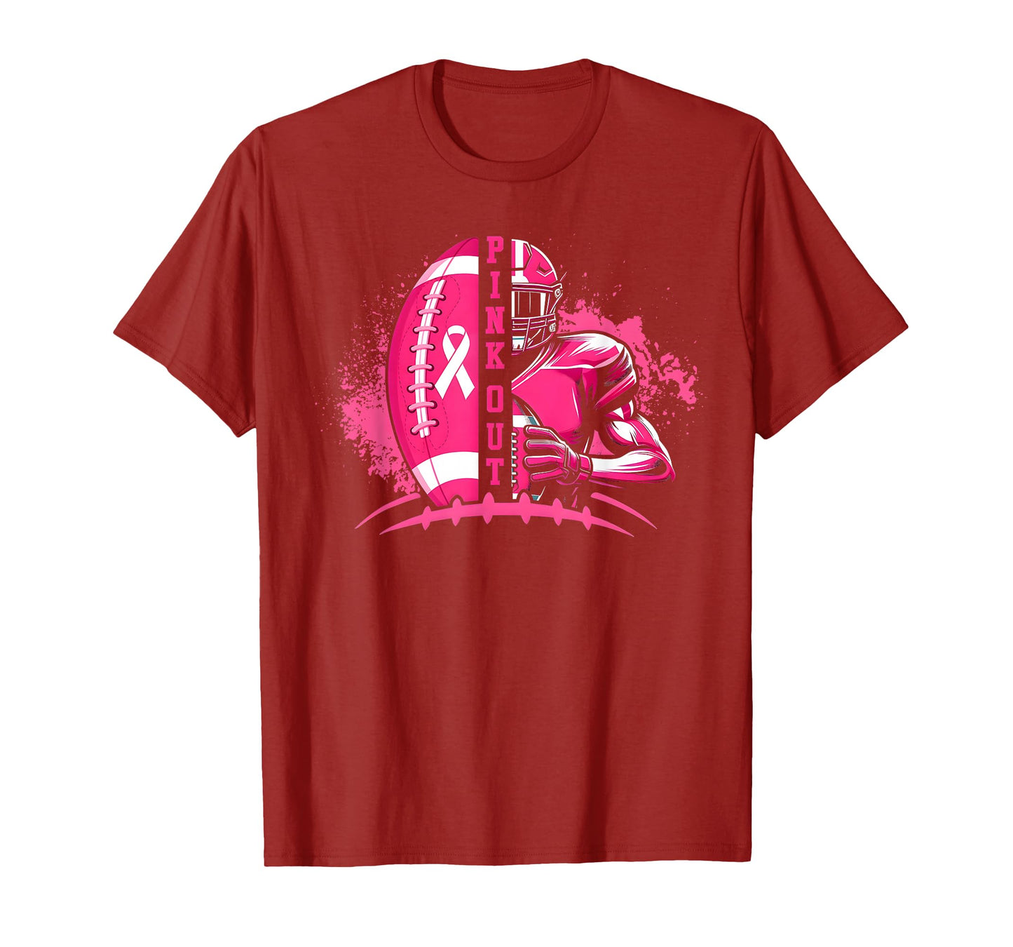 Football Pink Out Team Breast Cancer Awareness Month Womens T-Shirt
