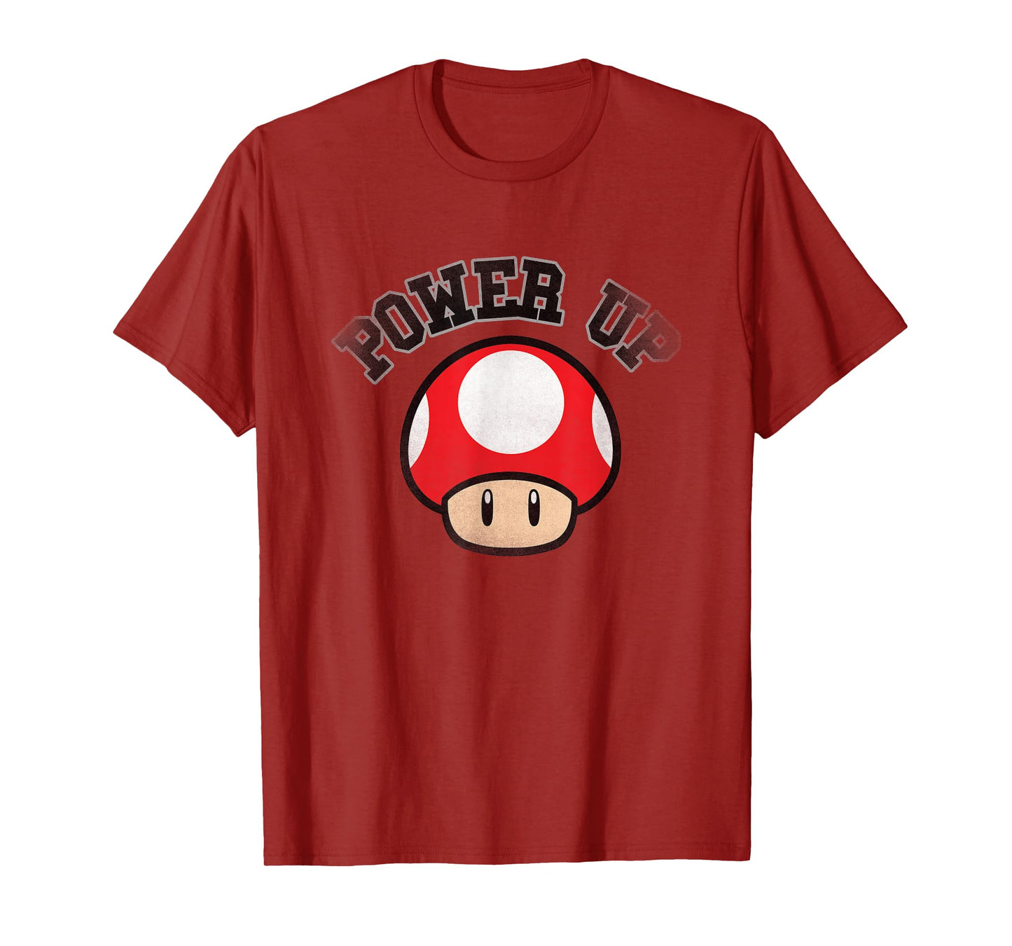Super Mario Power Up Red Mushroom Distressed T-Shirt