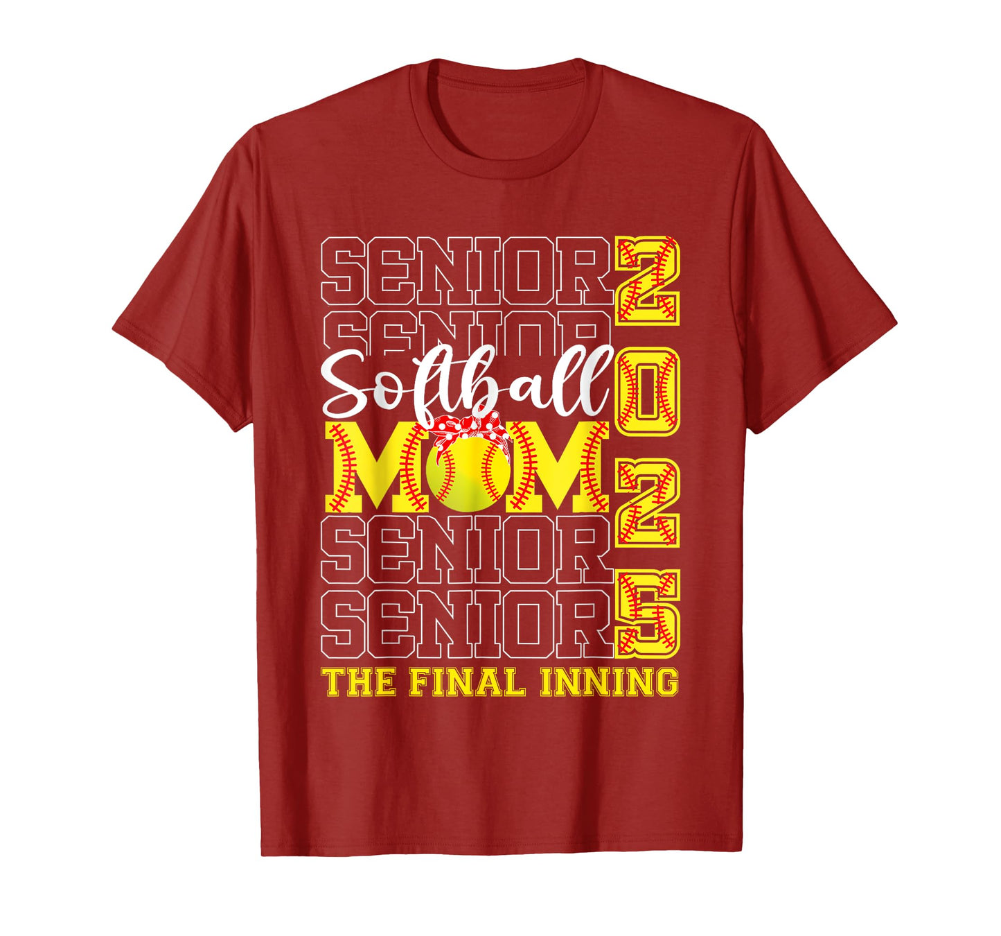 Senior Mom The Final Inning Softball Mom Class Of 2025 Women T-Shirt