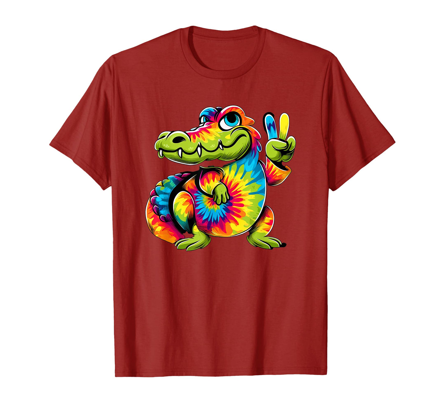 Peace Sign Tie Dye Crocodile T-Shirt