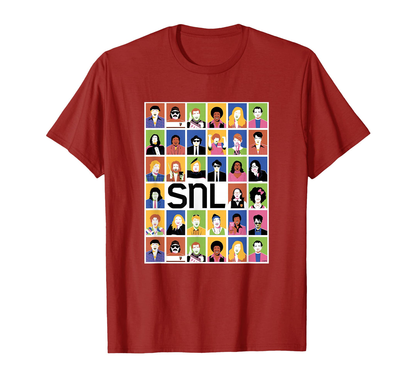 SNL 50 Iconic Characters Block Grid T-Shirt