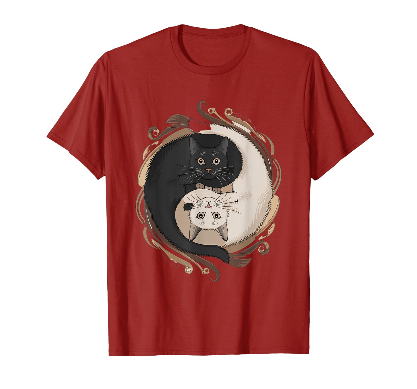 Yin Yang Cats with Decorative Elements T-Shirt