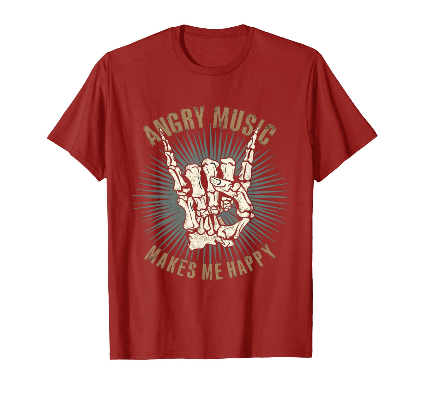 Funny Rockn Roll Saying Angry Music Makes Me Happy Metalhead T-Shirt