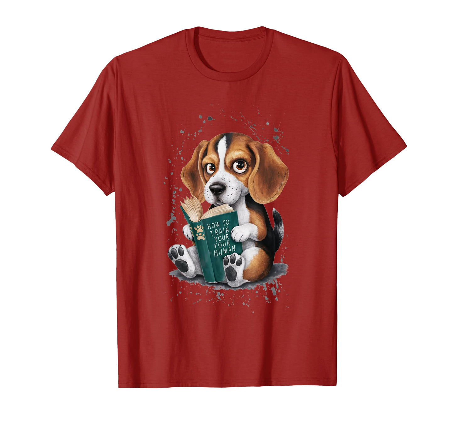 Funny Beagle Puppy Reading "How to Train Your Human" Design T-Shirt