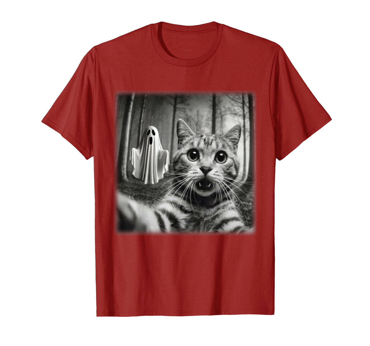 Funny Halloween Cat Selfie with Spooky Ghost Cat Lovers T-Shirt
